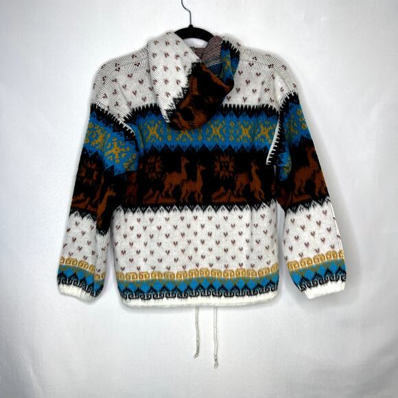 Yari Artesanias Girls Kids Size 10 Full Zip Hooded Wool Sweater Jacket - Picture 11 of 13